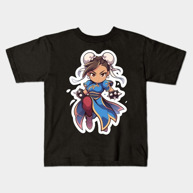 chun li Kids T-Shirt by lets find pirate